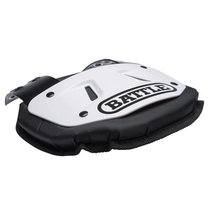 Battle Sports Football Back Plate â€“ Hard Shell Lower Back Protector with Contoured Foam for High-Impact Protection - Adult, White/Black - Image 3